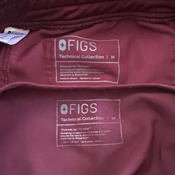 Figs Women's Burgundy Straight Leg Pants - Picture 2 of 6